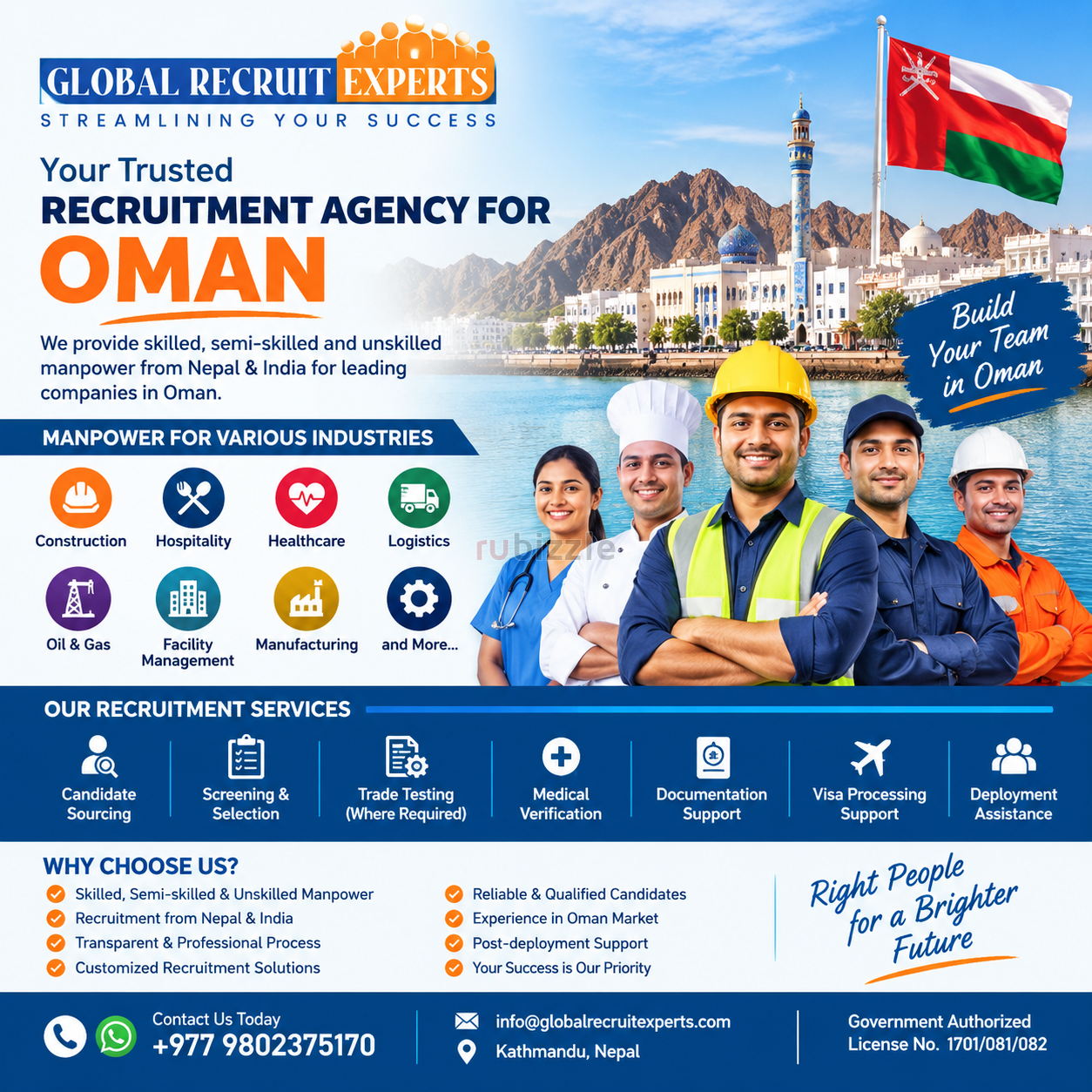 Recruitment Agency for Oman | Skilled & Unskilled Manpower from Nepal